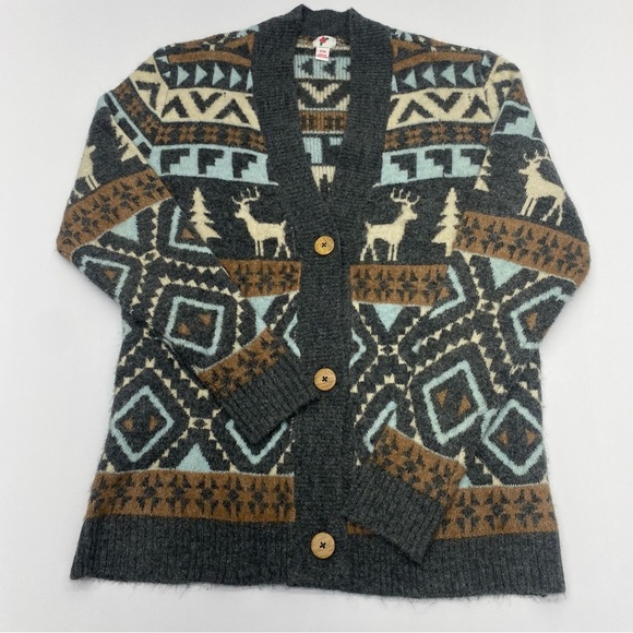 Women's Cardigan S/M V-Neck Button Front Gray/Brown/Blue SOFT COZY - Picture 14 of 15